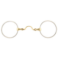 Mors 2 anneaux 90 mm Jump'In double brisure avec passage de langue Mors 2 anneaux 90 mm Jump'In double brisure avec passage de langue