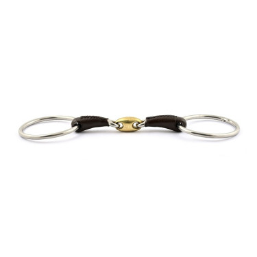 Mors Jump'In 2 anneaux double brisure recouvert de cuir Mors Jump'In 2 anneaux double brisure recouvert de cuir