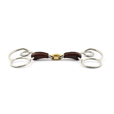 Mors Pessoa Jump'In allemand double brisure recouvert de cuir Mors Pessoa Jump'In allemand double brisure recouvert de cuir
