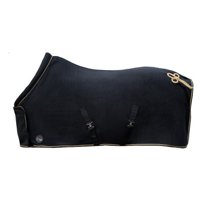 Couverture séchante HKM avec brandebourg Noir / doré