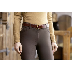 Pantalon HKM Marrakesh fond 1/1 en silicone Marron foncé