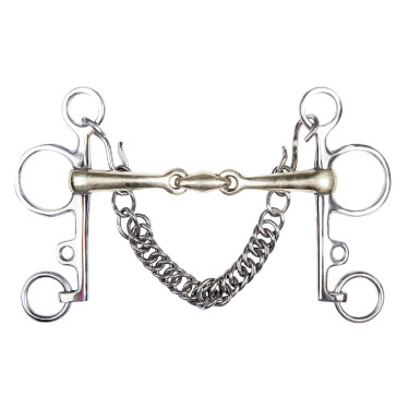 Pelham en maillechort HKM 16 mm, chaîne 7 cm Pelham en maillechort HKM 16 mm, chaîne 7 cm