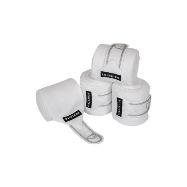 Bandes de polo poney avec logo brodé Diamond par 4 Equestro Blanc