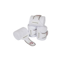 Bandes de polo respirantes poney Trim par 4 Equestro Blanc / rouge / gris