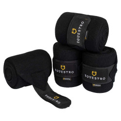 Bandes de repos en laine par 4 Equestro Noir Bandes de repos en laine par 4 Equestro Noir