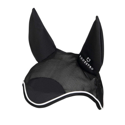 Bonnet anti-mouches en coton antibactérien Equestro Noir / noir