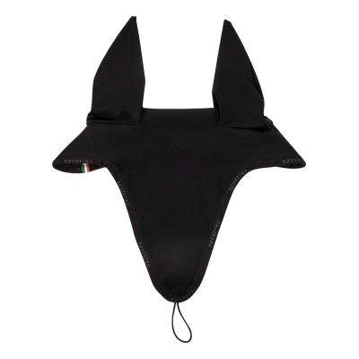 Bonnet anti-mouches en tissu technique avec attache au muserolle Equestro Noir / noir