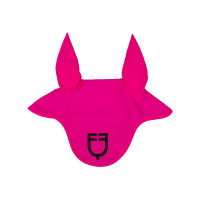 Bonnet anti-mouches en tissu technique avec logo Equestro Fuchsia / noir