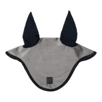 Bonnet anti-mouches en velours et tissu technique Equestro Gris / noir Bonnet anti-mouches en velours et tissu technique Equestro Gris / noir