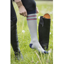 Legging 3/4 Mesh Style fond silicone HKM Noir Legging 3/4 Mesh Style fond silicone HKM Noir