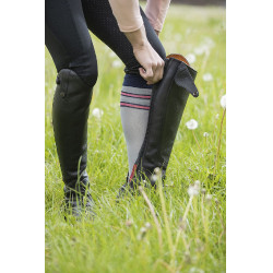 Legging 3/4 Mesh Style fond silicone HKM Noir Legging 3/4 Mesh Style fond silicone HKM Noir