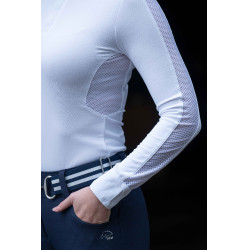 T-shirt fonctionnel Hunter manches longues HKM Blanc