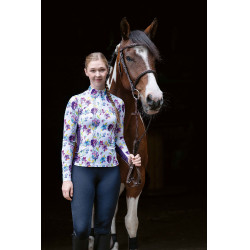 T-shirt  fonctionnel Lilac Flower HKM Blanc / violet