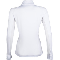Polo de concours HKM Hunter manches longues Blanc / taupe Polo de concours HKM Hunter manches longues Blanc / taupe