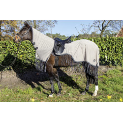 Couverture anti-mouches Fringes Stylec.amovible HKM Argenté / gris