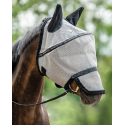 Masque anti-mouches protection naseaux détachable HKM Argenté / noir Masque anti-mouches protection naseaux détachable HKM Argenté / noir