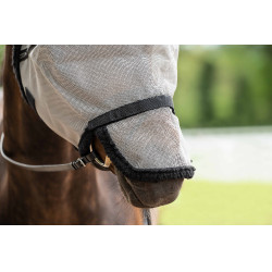 Masque anti-mouches protection naseaux détachable HKM Argenté / noir Masque anti-mouches protection naseaux détachable HKM Argenté / noir