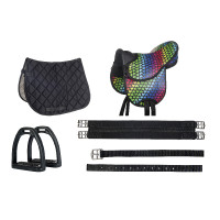 Selle pour Shetland set Colourful HKM Coeur / noir Selle pour Shetland set Colourful HKM Coeur / noir