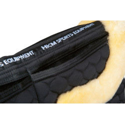 Tapis en mouton véritable HKM Noir / nature Tapis en mouton véritable HKM Noir / nature