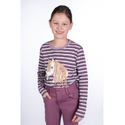 Polo à manches longues Alva HKM Lilas Bleu