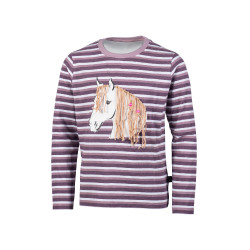 Polo à manches longues Alva HKM Lilas Bleu