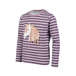 Polo à manches longues Alva HKM Lilas Bleu
