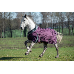 Couverture d'extérieur Liberty 1200D doub. lisse HKM Lie de vin / gris Violet Couverture d'extérieur Liberty 1200D doub. lisse HKM Lie de vin / gris Violet