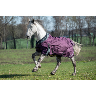 Couverture d'extérieur Liberty 1200D doub. lisse HKM Lie de vin / gris Violet Couverture d'extérieur Liberty 1200D doub. lisse HKM Lie de vin / gris Violet