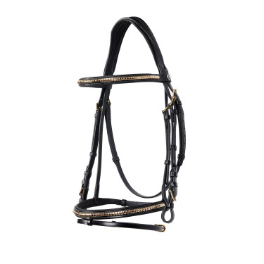 Bride anglaise en cuir clincher sans rênes Equestro Bride anglaise en cuir clincher sans rênes Equestro