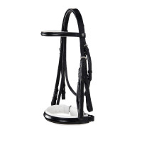 Bride en cuir lisse de dressage Dressage+ Equestro Noir
