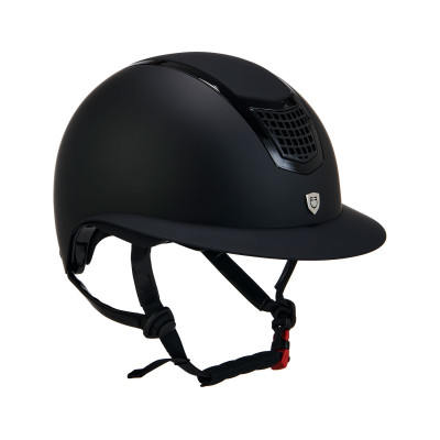 Casque ultra-léger en plastique mat résistant avec large visière (3 rembourrages) Eclipse Equestro Noir / noir