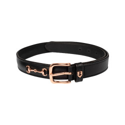 Ceinture anglaise avec mors eggbutt en or rose Equestro