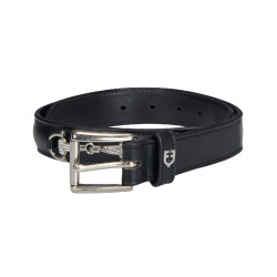 Ceinture anglaise en cuir avec mors eggbutt et strass Equestro