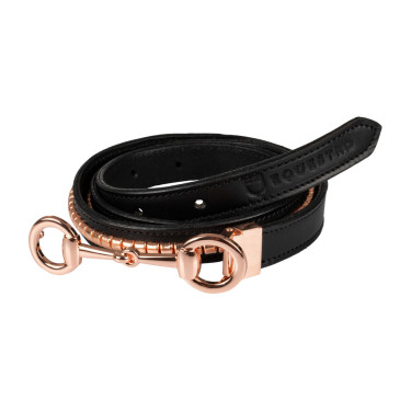 Ceinture clincher femme avec boucle mors Equestro Noir / rose gold