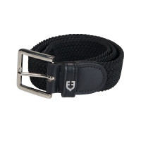 Ceinture élastique motif croisé Equestro Noir Ceinture élastique motif croisé Equestro Noir