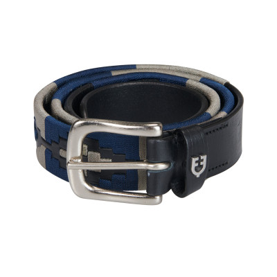 Ceinture en cuir avec motif sud-ouest Equestro Noir / beige / noir