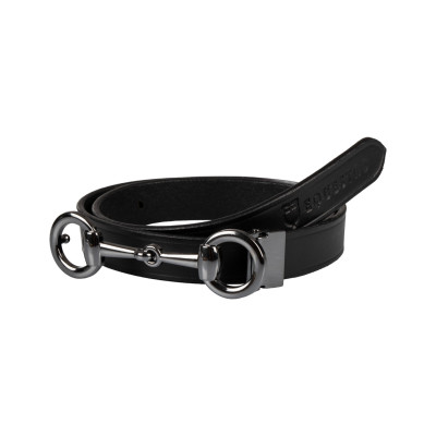 Ceinture femme avec boucle mors Equestro Noir / noir