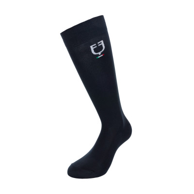 Chaussettes techniques extensibles avec drapeau italien Equestro Noir