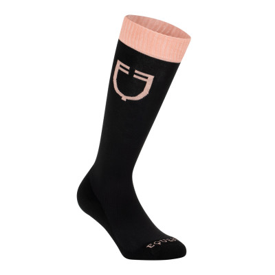 Chaussettes techniques extensibles avec logo contrastant Equestro Noir / rose