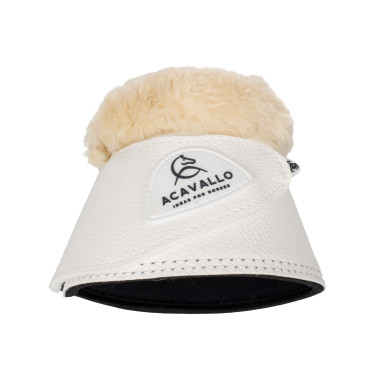 Cloches en cuir écologique avec mouton synthétique et fermeture velcro Acavallo Blanc