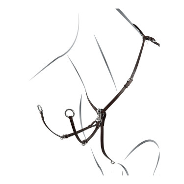 Collier de chasse en cuir réglable Equestro Marron foncé