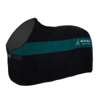 Couverture en laine avec rayures vertes 800g Acavallo Noir