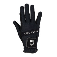 Gants en tissu technique avec logo multicolore Equestro Noir / blanc Gants en tissu technique avec logo multicolore Equestro Noir / blanc