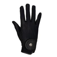 Gants unisex en tissu technique et maille Equestro Noir Gants unisex en tissu technique et maille Equestro Noir