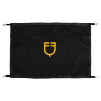 Porte de box avec logo en silicone Equestro Noir / jaune Porte de box avec logo en silicone Equestro Noir / jaune