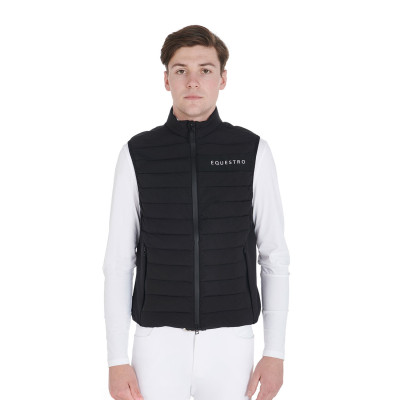 Gilet homme en tissu technique coupe-vent Equestro Noir