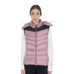 Gilet rembourré femme avec capuche amovible en nylon ripstop et stretch Equestro