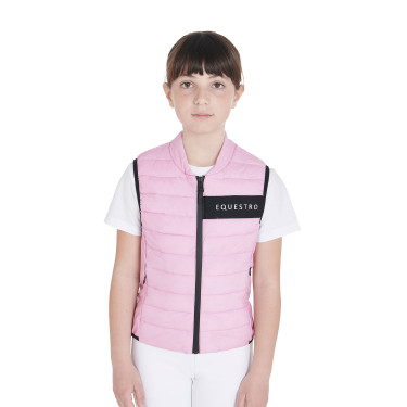 Gilet technique enfant Equestro Lilas Bleu