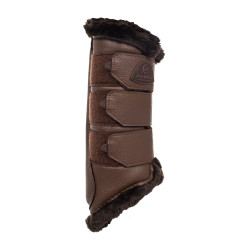 Guêtres arrière en cuir synthétique avec triple velcro Acavallo Marron foncé