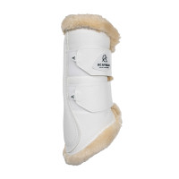 Guêtres avant en cuir écologique avec fourrure synthétique et double velcro Acavallo Blanc Guêtres avant en cuir écologique avec fourrure synthétique et double velcro Acavallo Blanc